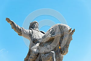 Kublai Khan Statue at Kublai Square in Zhenglan Banner, Xilin Gol, Inner Mongolia, China.