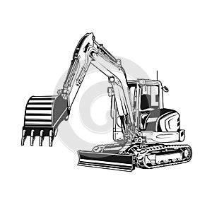 Kubota KX 057 mini excavator outline