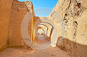 Kuche passageways in Yazd, Iran