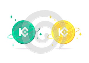 KuCoin Token KCS flat icon isolated on white background