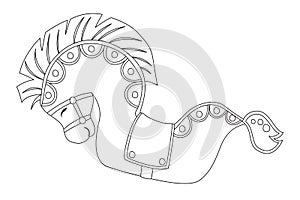 Indonesia, Kuda Lumping Coloring Page Vector photo