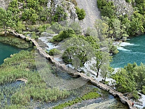 Kudin Bridge on the Krupa River, Golubic (Velebit Nature Park, Croatia) - Kudin-Bruecke am Fluss Krupa photo