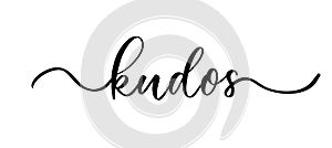 Kudos - vector calligraphic inscription with smooth lines