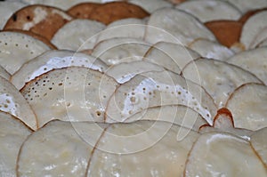Kue Apem. Cakes made from rice flour and have a honeycomb like texture