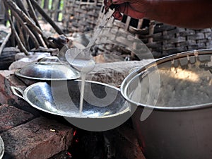 Kue Apem. Cakes made from rice flour and have a honeycomb like texture