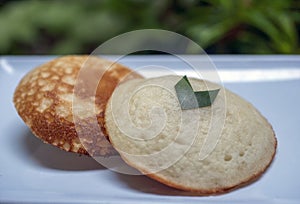 Kue Apem, an Indonesian traditional cake on street food market, in Yogyakarta, Indonesia