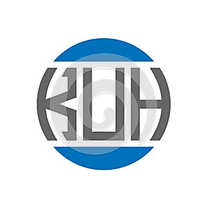 KUH letter logo design on white background. KUH creative initials circle logo concept. KUH letter design
