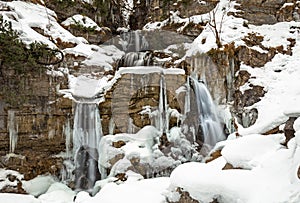 Kuhflucht waterfall in winter