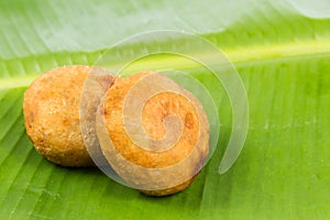 Kuih Cucur Badak, a traditional Malay delicacy photo