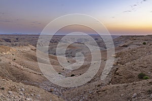 Kuiseb Canyon after sunset in the Namib Desert