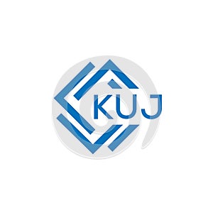 KUJ letter logo design on white background. KUJ creative circle letter logo concept. KUJ letter design.KUJ letter logo design on