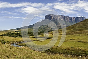 Kukenan Table Mount Called in Pemon Indians Language Kukenan Tepui and Tek River, La Gran Sabana, Canaima National Park, Venezuela photo