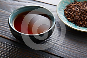 Kukicha tea served in bowl
