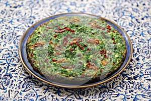 Kuku sabzi (herb frittata), vegetarian Iranian food