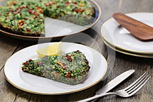Kuku sabzi (herb frittata), vegetarian Iranian food