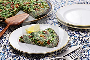 Kuku sabzi (herb frittata), vegetarian Iranian food