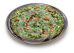 Kuku sabzi (herb frittata), vegetarian Iranian food photo