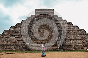 Kukulkan pyramid in ancient city of Chichen Itza, Yucatan, Mexico