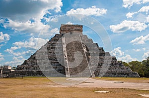 Kukulkan Pyramid at Chichen Itza on the Yucatan pe