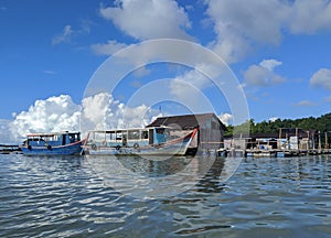 Kukup fishing cage and jetty