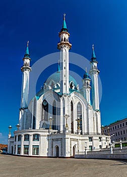 kul sharif mosque in the kazan kremlin on a sunny summer day