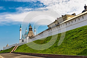 kul sharif mosque in the kazan kremlin on a sunny summer day