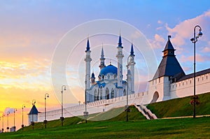 Kul-Sharif Mosque, Kazan Kremlin at sunset