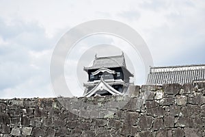 Kumamoto castle destroyed by fire but governor rebuild and conserve in Japan