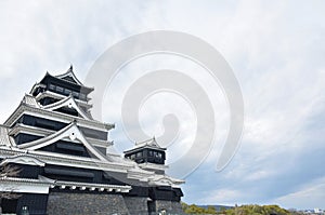 Kumamoto castle destroyed by fire but governor rebuild and conserve in Japan