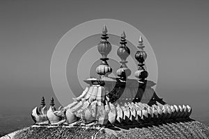 Kumbhalgarh monochrome shiv temple, Rajasthan, India.