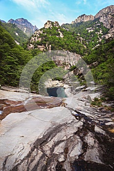 Kumgangsan mountains in North Korea, vertical image