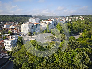 Kumkoy historic town center aerial view, Istanbul, Turkey