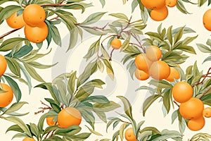 Kumquat Tree Chinese new year pattern