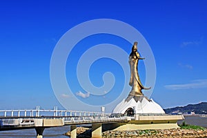Kun Iam Statue And Amizade Bridge, Macau, China photo