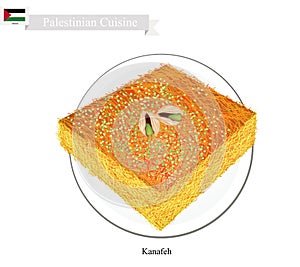 Kunafa or Palestinian Cheese Pastry with Syrup