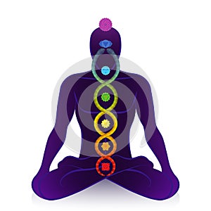 Kundalini Serpent Chakras Awakening Man Power Symbol photo