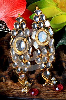 Kundan ear-rings photo