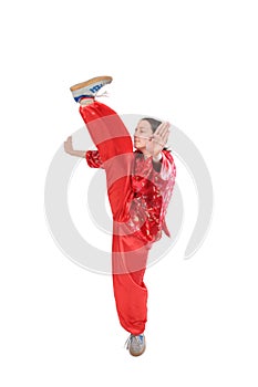 Kung fu girl high kick