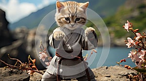 kung fu kitten training outdoor