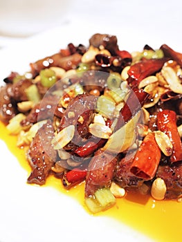 Kung pao beef dices