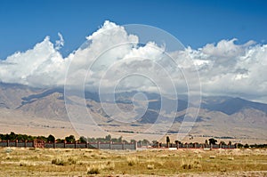 Kungoy Ala-Too or Kungey Alataw mountain view from Ysyk Kol and Tamchy village