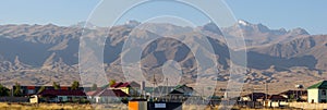 Kungoy Ala-Too or Kungey Alataw mountain view from Ysyk Kol and Tamchy village