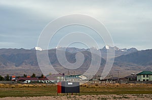 Kungoy Ala-Too or Kungey Alataw mountain view from Ysyk Kol and Tamchy village