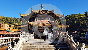 View of the Yuantong Buddhist Temple in Kunming, Yunnan, China