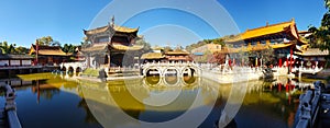 View of the Yuantong Buddhist Temple in Kunming, Yunnan, China