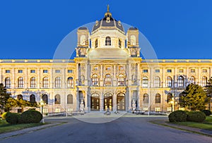 Kunsthistorisches Museum, Vienna, Austria at Night