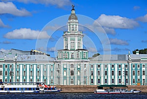 Kunstkamera museum across Neva river. Saint Petersburg, Russia