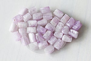 Kunzite is a natural pink stone for creating Jewelry. Natural crystals of pink and lilac stones