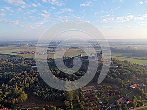 KunÄ›tickÃ¡ hora castle from the ultralight plane