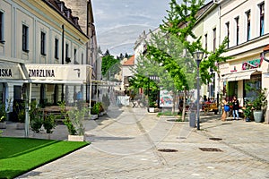 Kupecka ulica street in Nitra town during spring